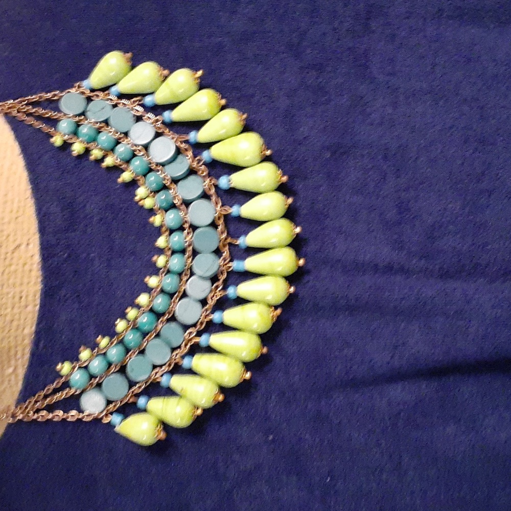 Tanjore  18"  brass necklace $15
